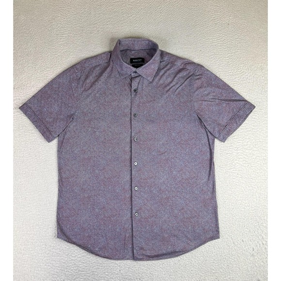 Bugatchi Other - Bugatchi 8 Way Stretch Shirt Mens Large Purple Geometric SS OoohCotton Button Up